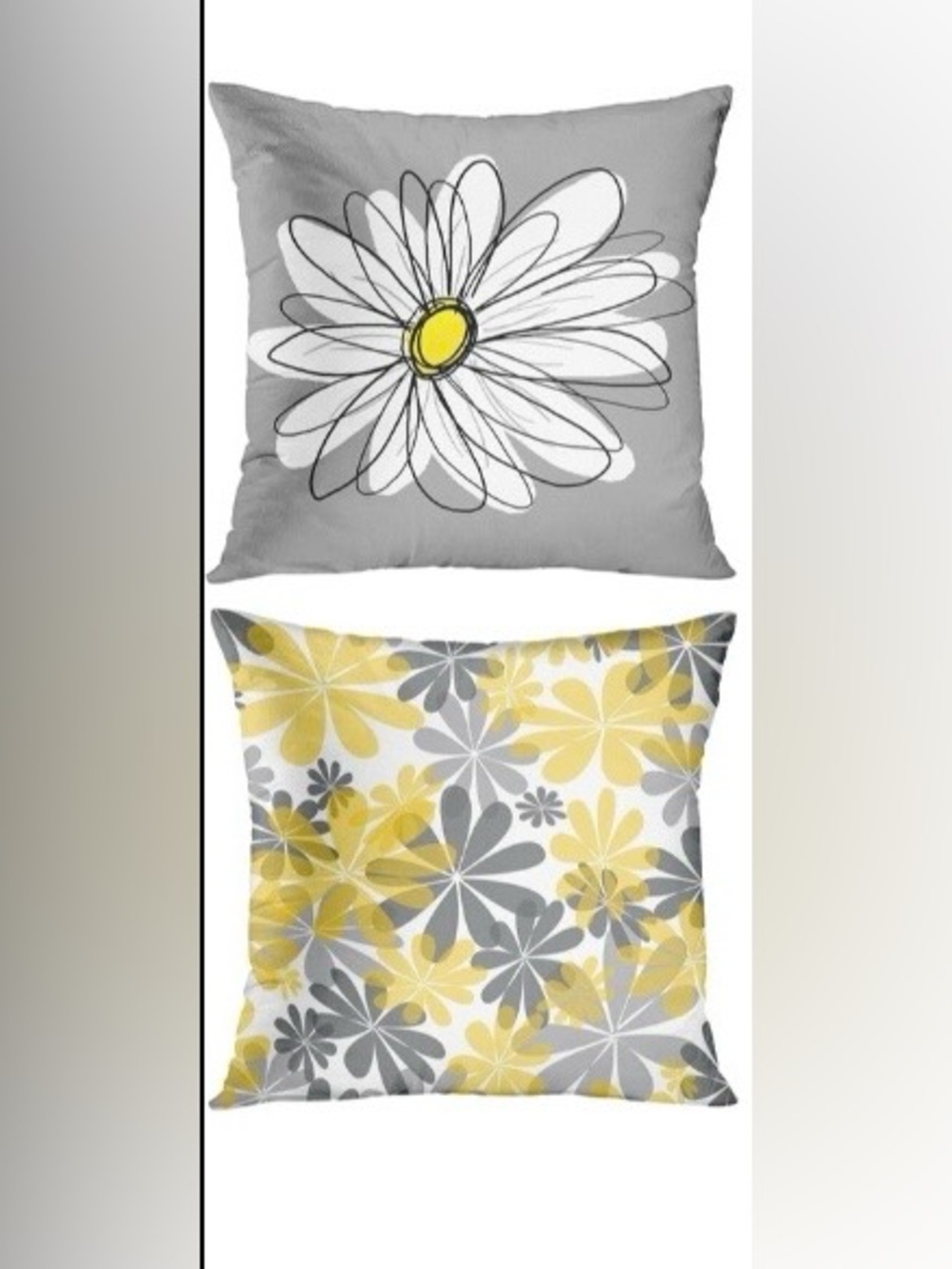 2 Pc Set 16x16" Very Soft Throw Pillow Covers in Modern Floral Pattern